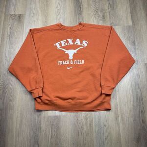 Texas Longhorns Sweater Mens XL Orange NCAA Track Field Nike Pullover Crewneck
